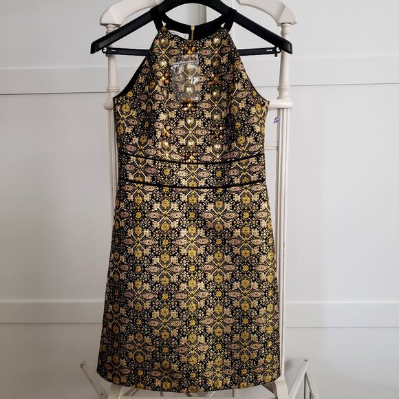 Phoebe Dresses & Skirts - BNWoT phoebe embellished bling gold / black gemmed classic cocktail (4)